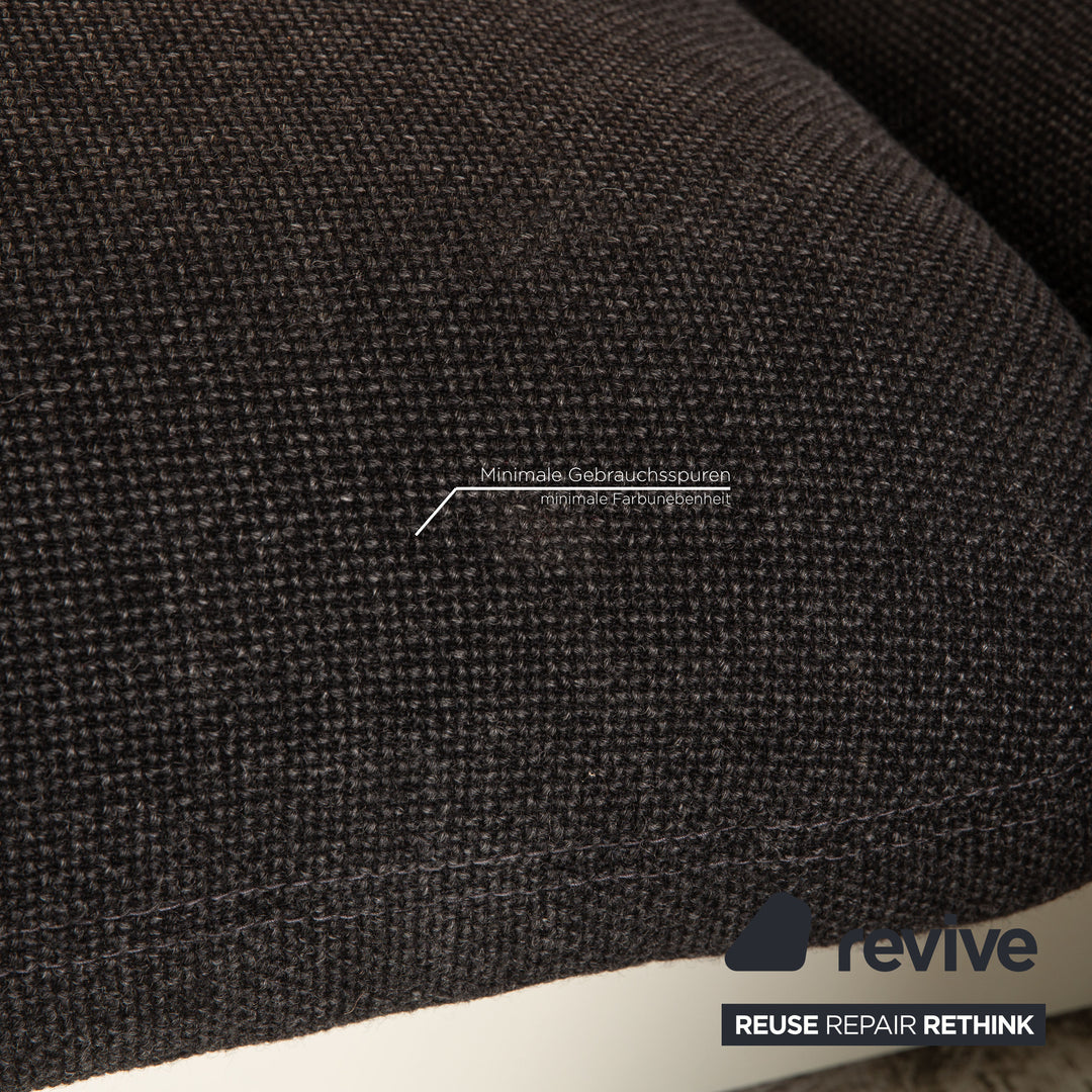 Cor Jalis Stoff Ecksofa Grau Anthrazit Podest Sofa Couch Recamiere rechts