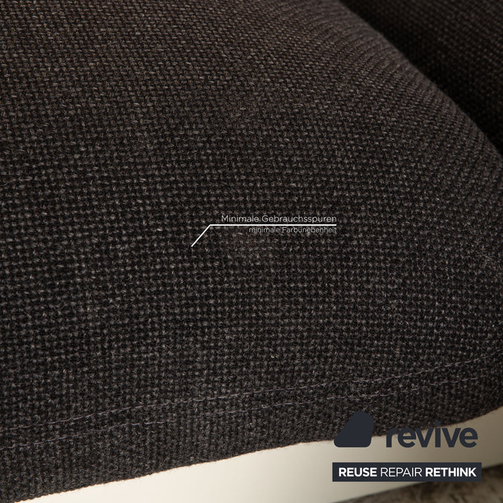 Cor Jalis Stoff Ecksofa Grau Anthrazit Podest Sofa Couch Recamiere rechts