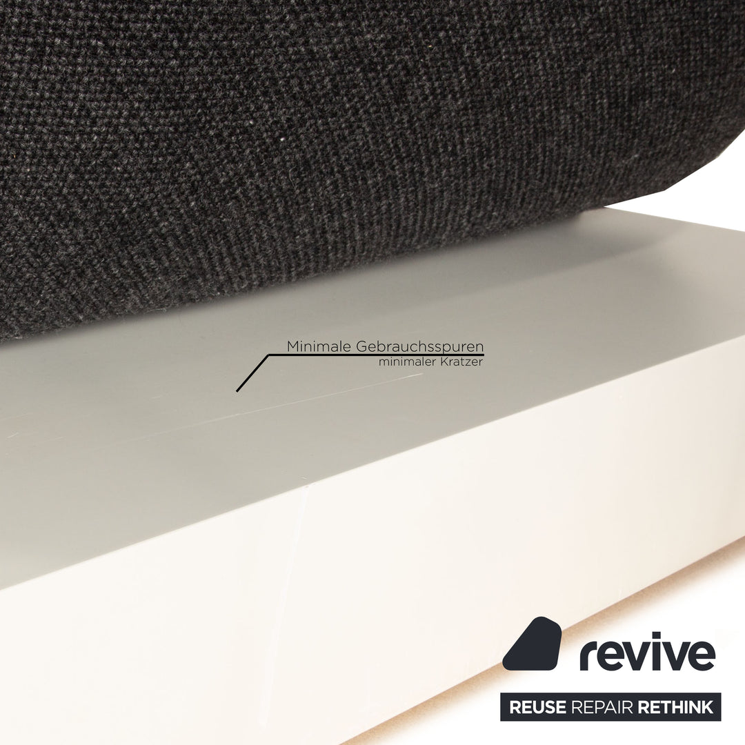Cor Jalis Stoff Ecksofa Grau Anthrazit Podest Sofa Couch Recamiere rechts