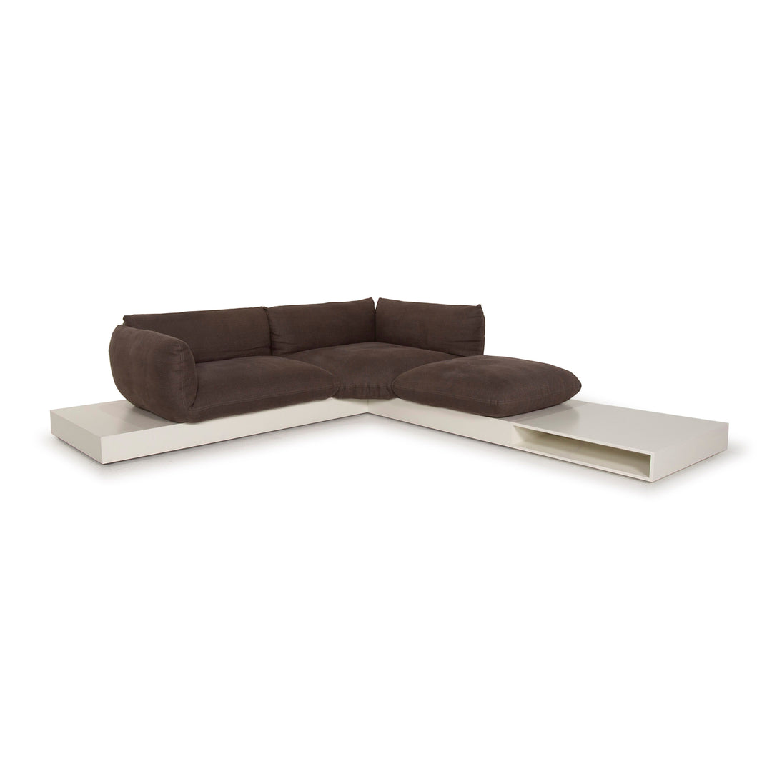 Cor Jalis Stoff Sofa Braun Ecksofa inkl. Couchtisch #14890