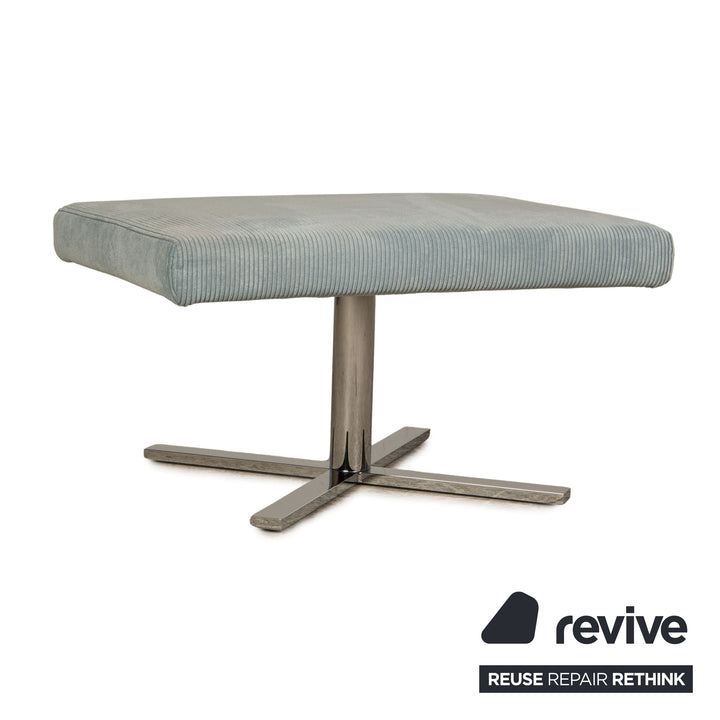 Cor Jura fabric corduroy armchair blue incl. footstool