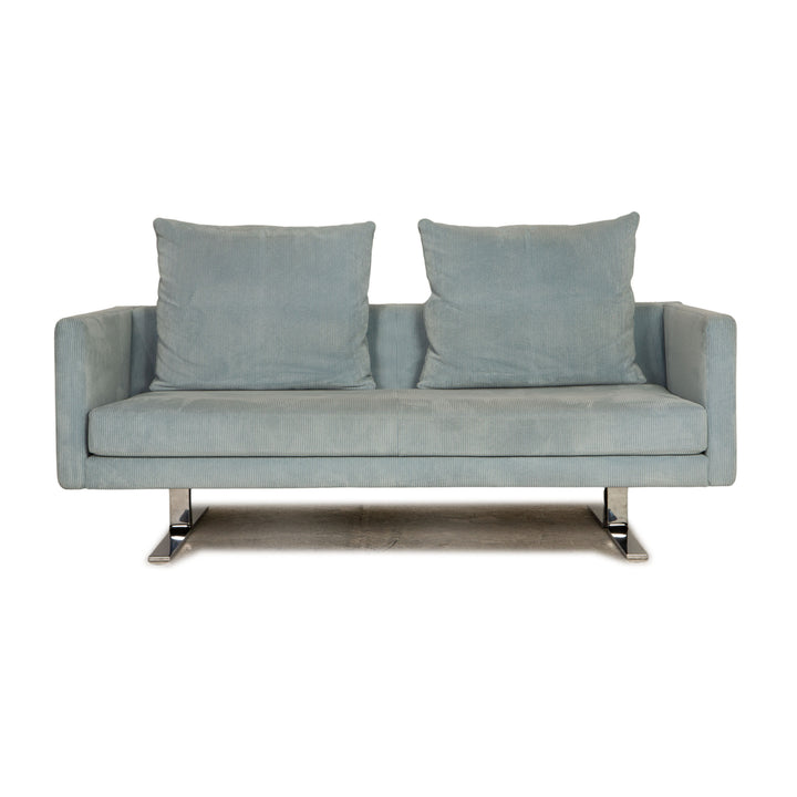 Cor Jura Stoff Cord Zweisitzer Blau Sofa Couch