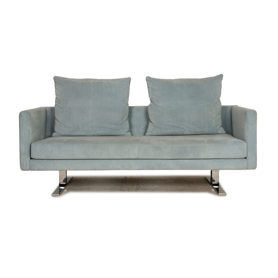 Cor Jura Stoff Cord Zweisitzer Blau Sofa Couch
