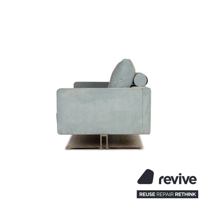 Cor Jura Stoff Cord Zweisitzer Blau Sofa Couch