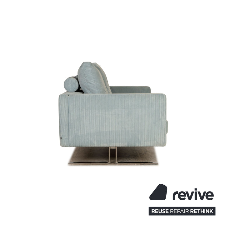 Cor Jura Stoff Cord Zweisitzer Blau Sofa Couch