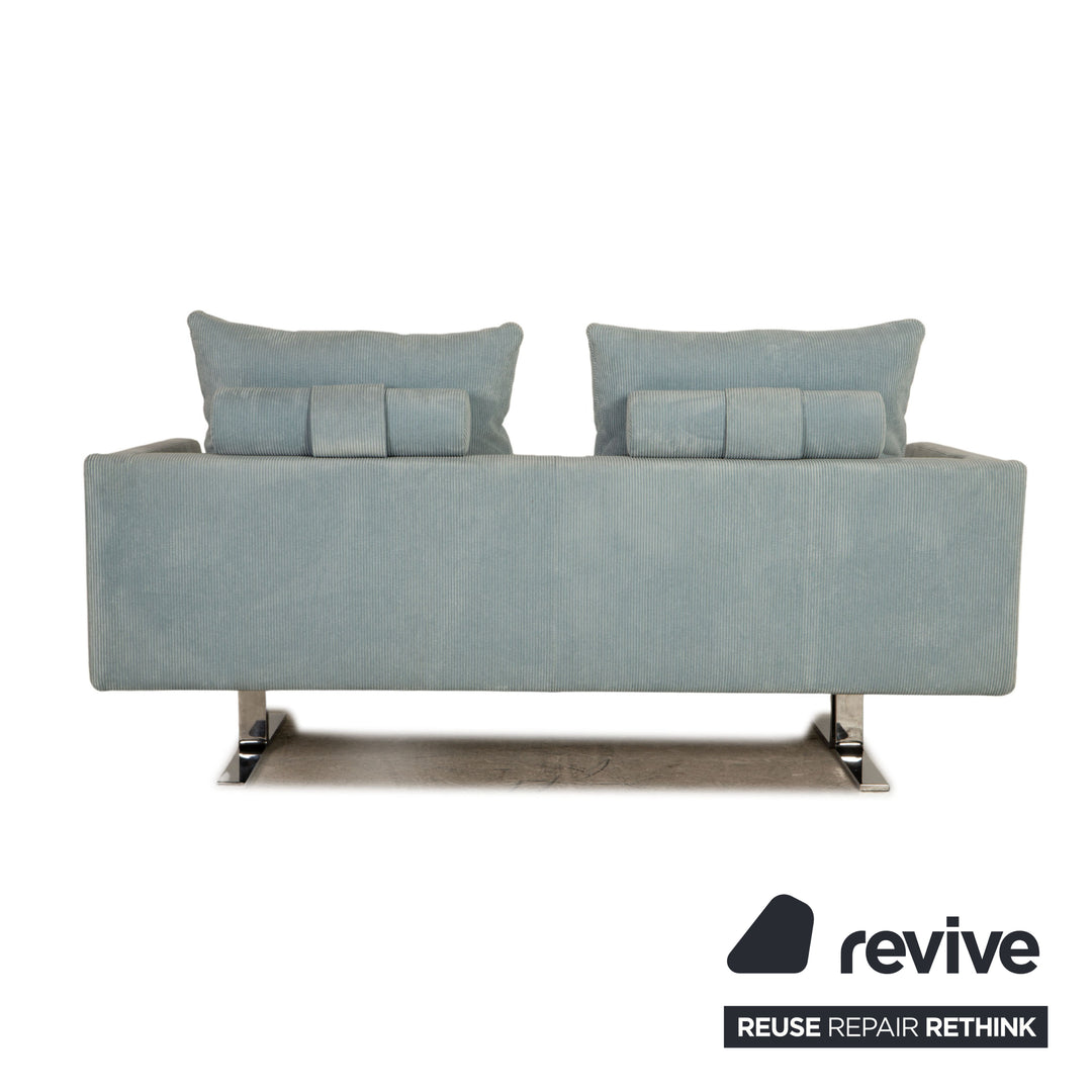 Cor Jura Stoff Cord Zweisitzer Blau Sofa Couch