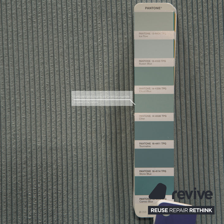 Cor Jura Stoff Cord Zweisitzer Blau Sofa Couch