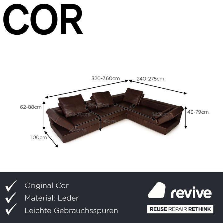 Cor Kaja Leather Sofa Brown Corner Sofa Couch Function