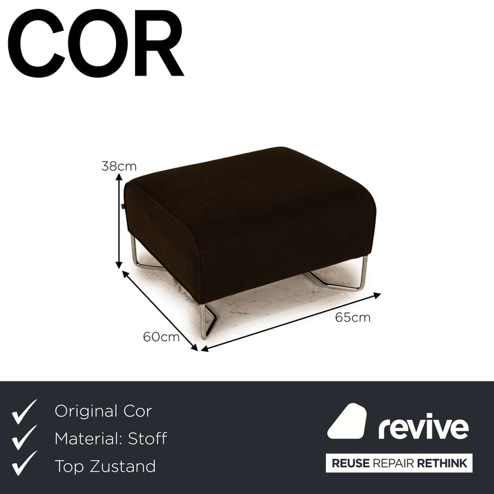 Cor Kelp Stoff Hocker Braun Grau