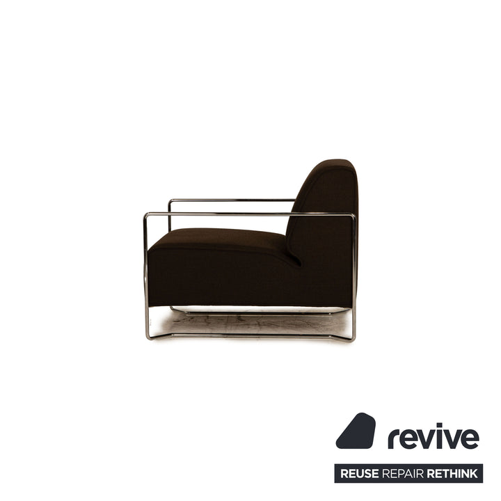 Cor Kelp Stoff Sofa Garnitur Braun Dreisitzer Sessel Hocker