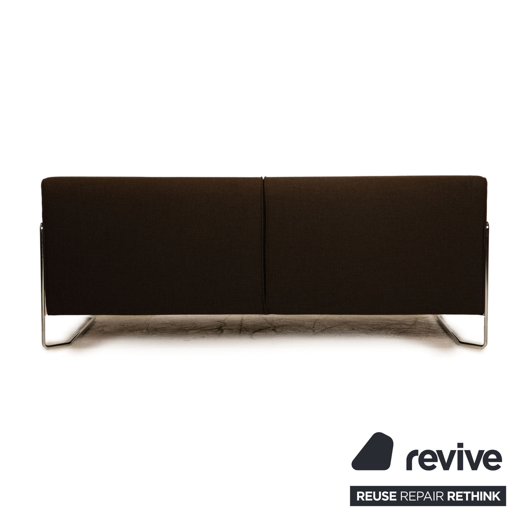 Cor Kelp Stoff Sofa Garnitur Braun Dreisitzer Sessel Hocker