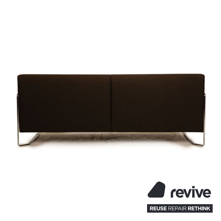 Cor Kelp Stoff Sofa Garnitur Braun Dreisitzer Sessel Hocker