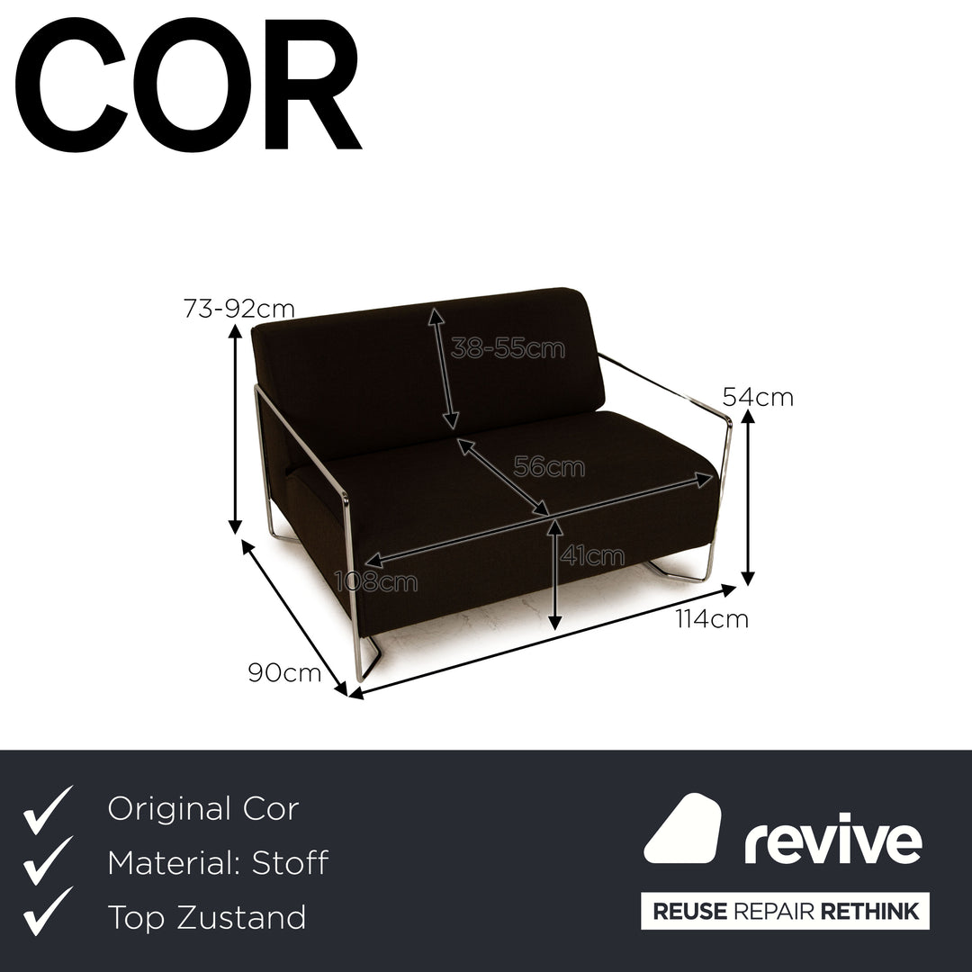 Cor Kelp Stoff Zweisitzer Braun Grau Sofa Couch