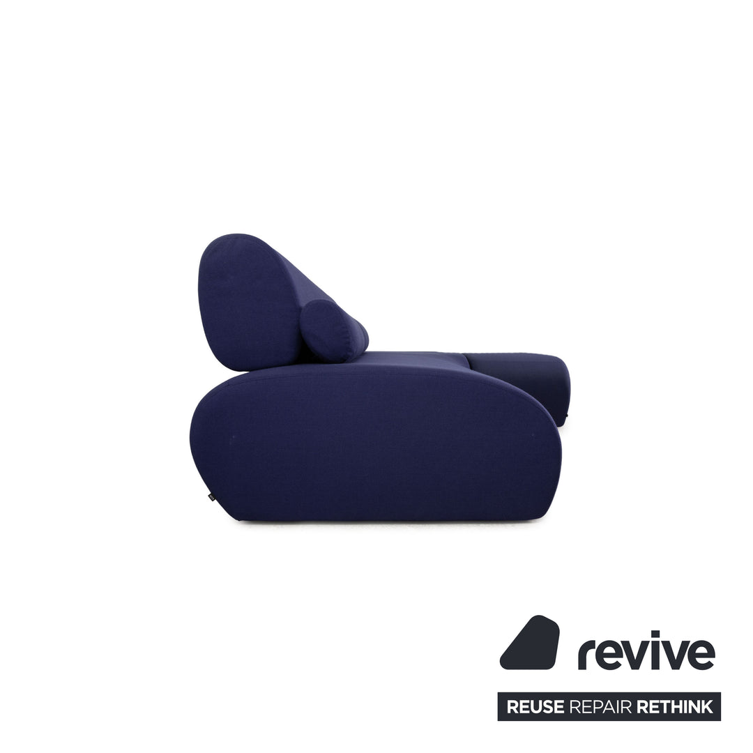 Cor Lava Stoff Ecksofa Blau Dunkelblau Sofa Couch inkl. Bodenmatte Funktion Recamiere rechts