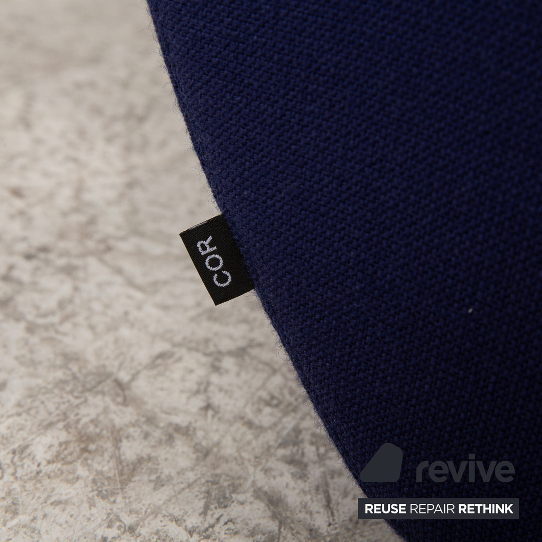 Cor Lava Stoff Ecksofa Blau Dunkelblau Sofa Couch inkl. Bodenmatte Funktion Recamiere rechts