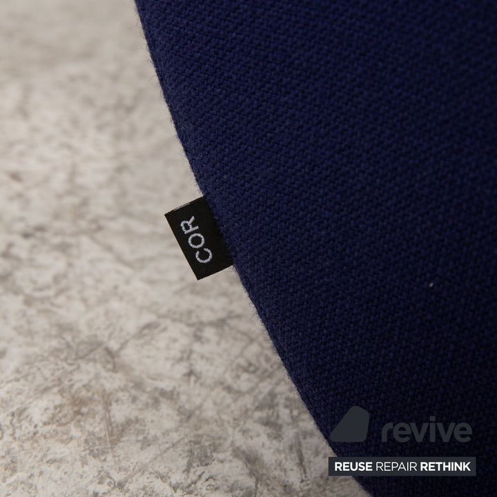 Cor Lava Stoff Ecksofa Blau Dunkelblau Sofa Couch inkl. Bodenmatte Funktion Recamiere rechts