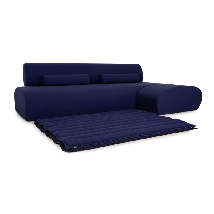 Cor Lava Stoff Ecksofa Blau Dunkelblau Sofa Couch inkl. Bodenmatte Funktion Recamiere rechts