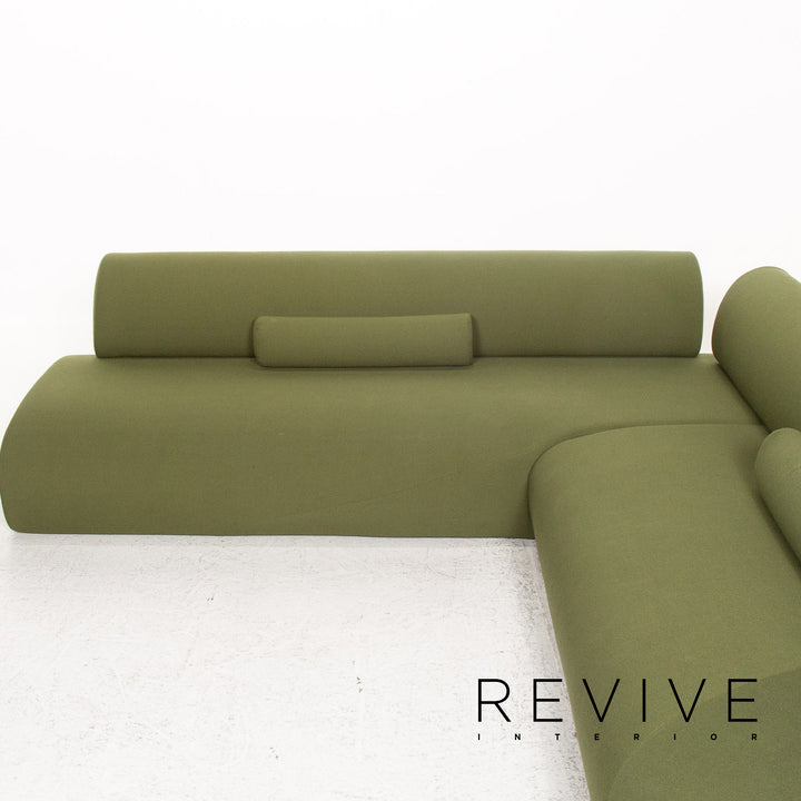 Cor Lava Stoff Ecksofa inkl. Hocker Grün Modulsofa Couch #13478
