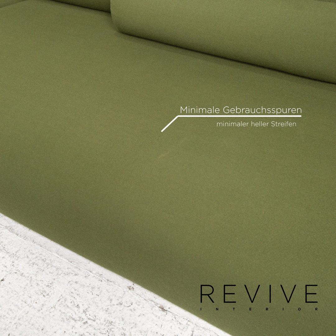 Cor Lava Stoff Ecksofa inkl. Hocker Grün Modulsofa Couch #13478
