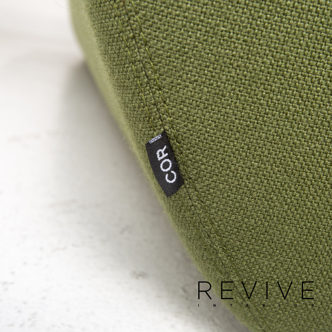 Cor Lava Stoff Ecksofa inkl. Hocker Grün Modulsofa Couch #13478