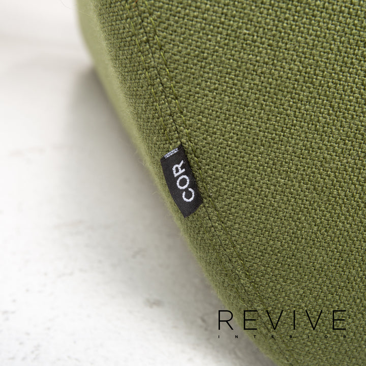 Cor Lava Stoff Ecksofa inkl. Hocker Grün Modulsofa Couch #13478