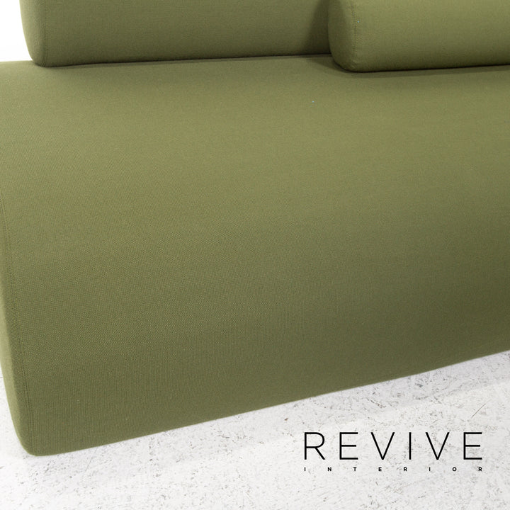 Cor Lava Stoff Ecksofa inkl. Hocker Grün Modulsofa Couch #13478