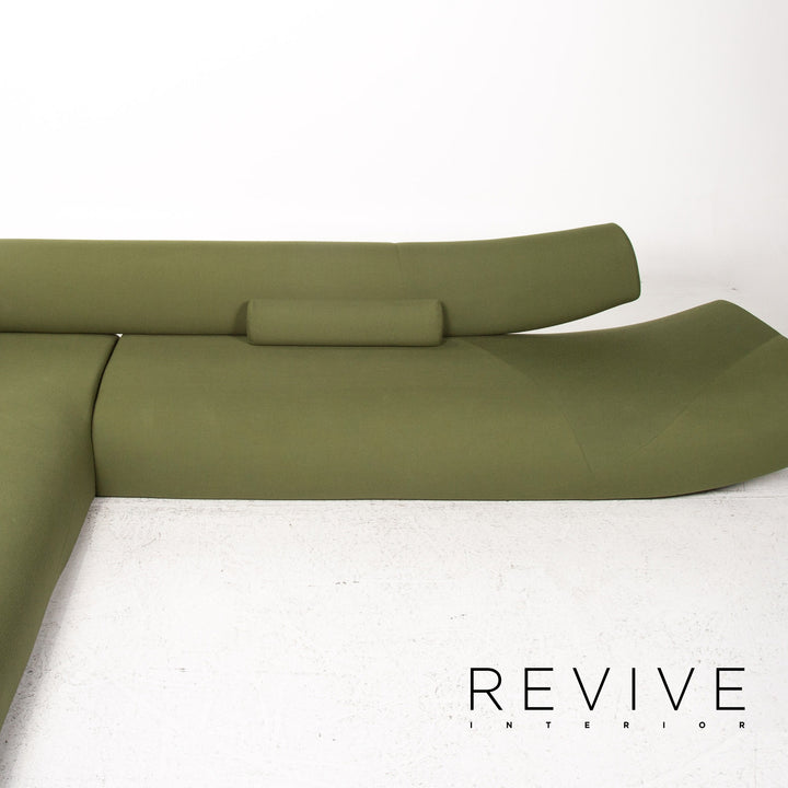 Cor Lava Stoff Ecksofa inkl. Hocker Grün Modulsofa Couch #13478