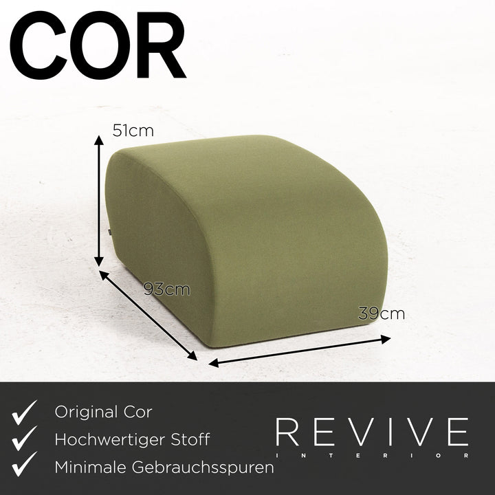 Cor Lava Stoff Ecksofa inkl. Hocker Grün Modulsofa Couch #13478