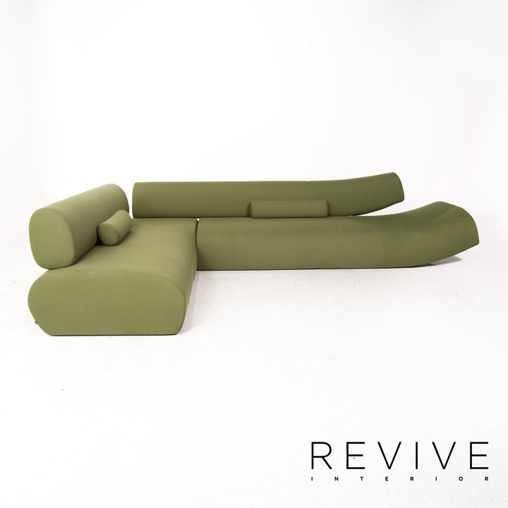 Cor Lava Stoff Ecksofa inkl. Hocker Grün Modulsofa Couch #13478