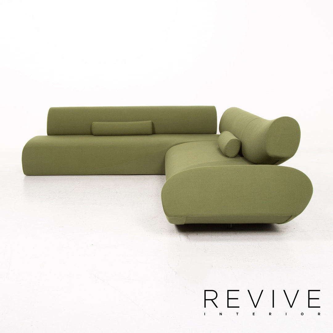 Cor Lava Stoff Ecksofa inkl. Hocker Grün Modulsofa Couch #13478