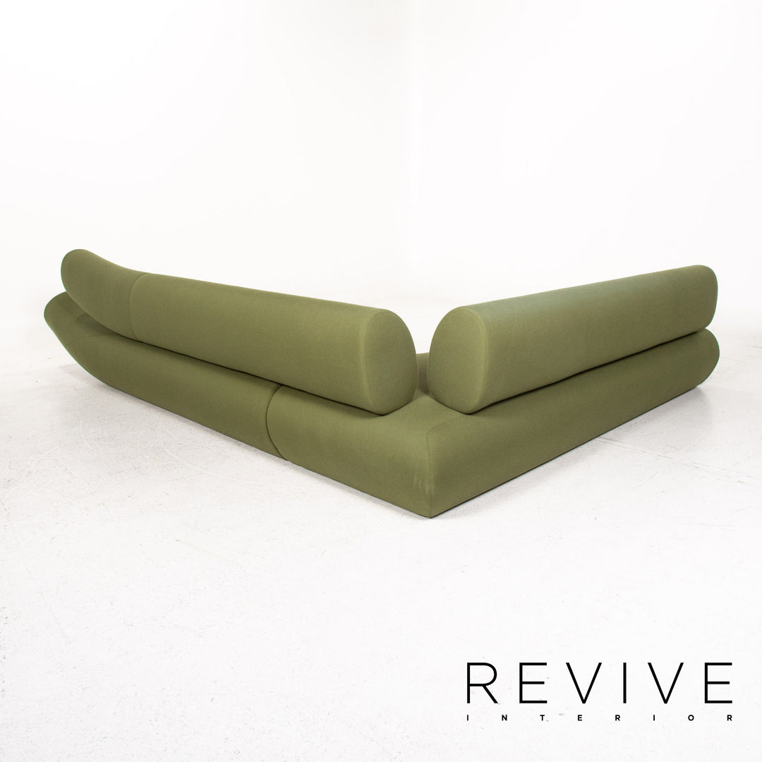 Cor Lava Stoff Ecksofa inkl. Hocker Grün Modulsofa Couch #13478