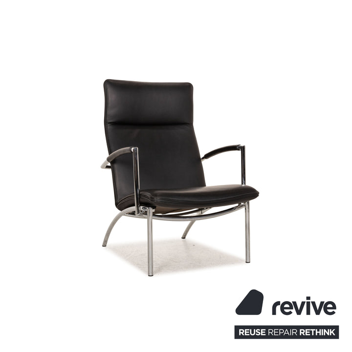 Cor Pando Leder Sessel Schwarz inkl. Hocker