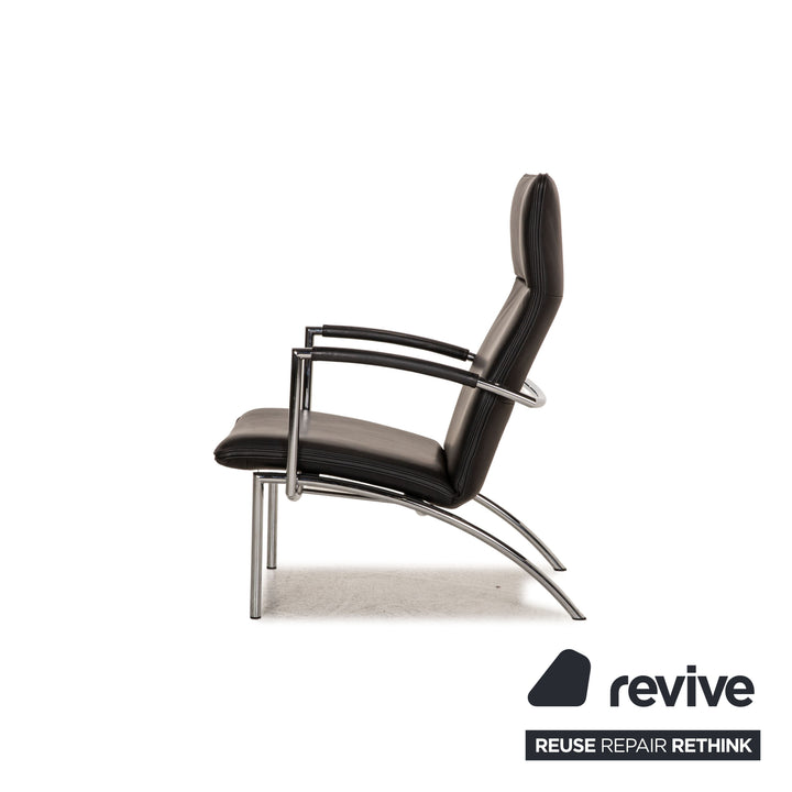 Cor Pando Leder Sessel Schwarz inkl. Hocker