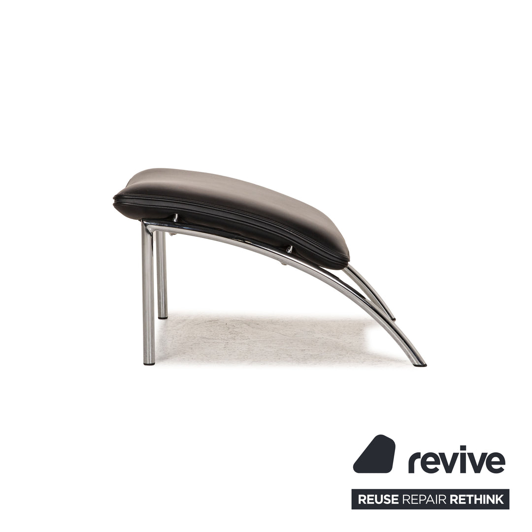 Cor Pando Leder Sessel Schwarz inkl. Hocker