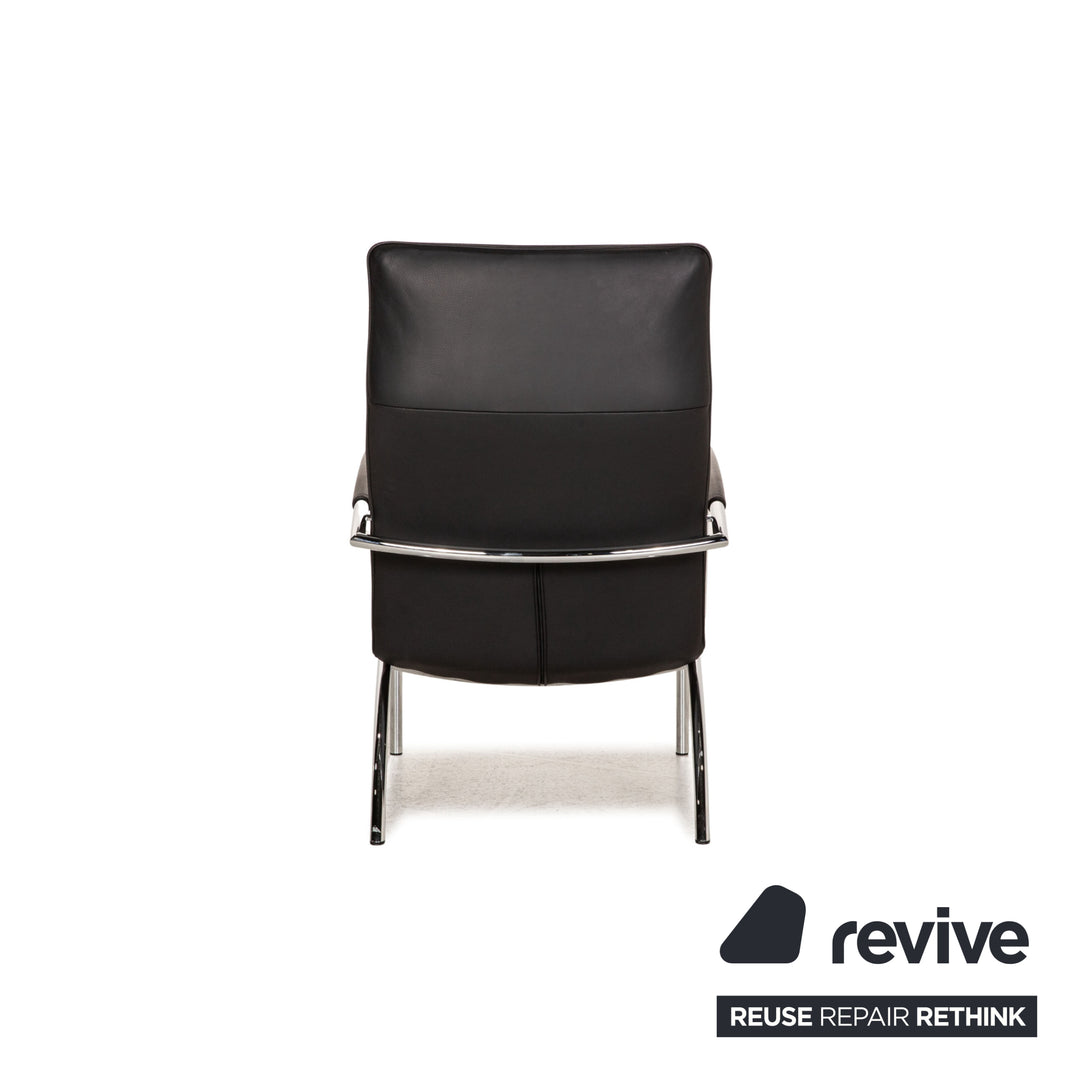 Cor Pando Leder Sessel Schwarz inkl. Hocker