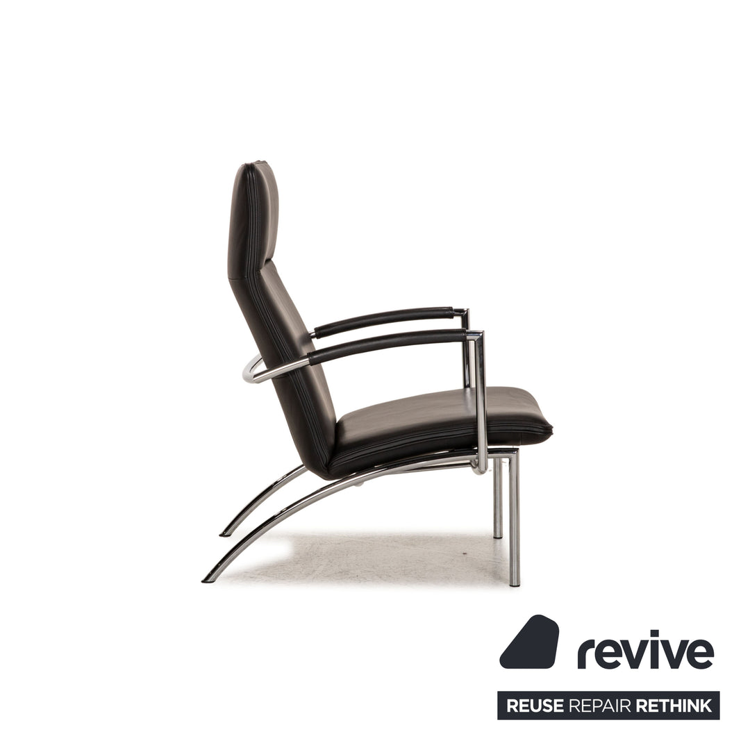 Cor Pando Leder Sessel Schwarz inkl. Hocker