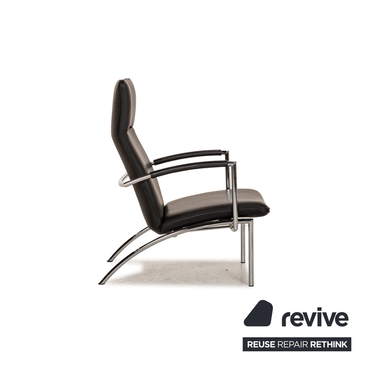 Cor Pando Leder Sessel Schwarz inkl. Hocker