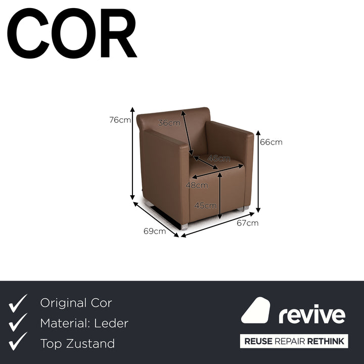 Cor Quant Leder Sessel Beige