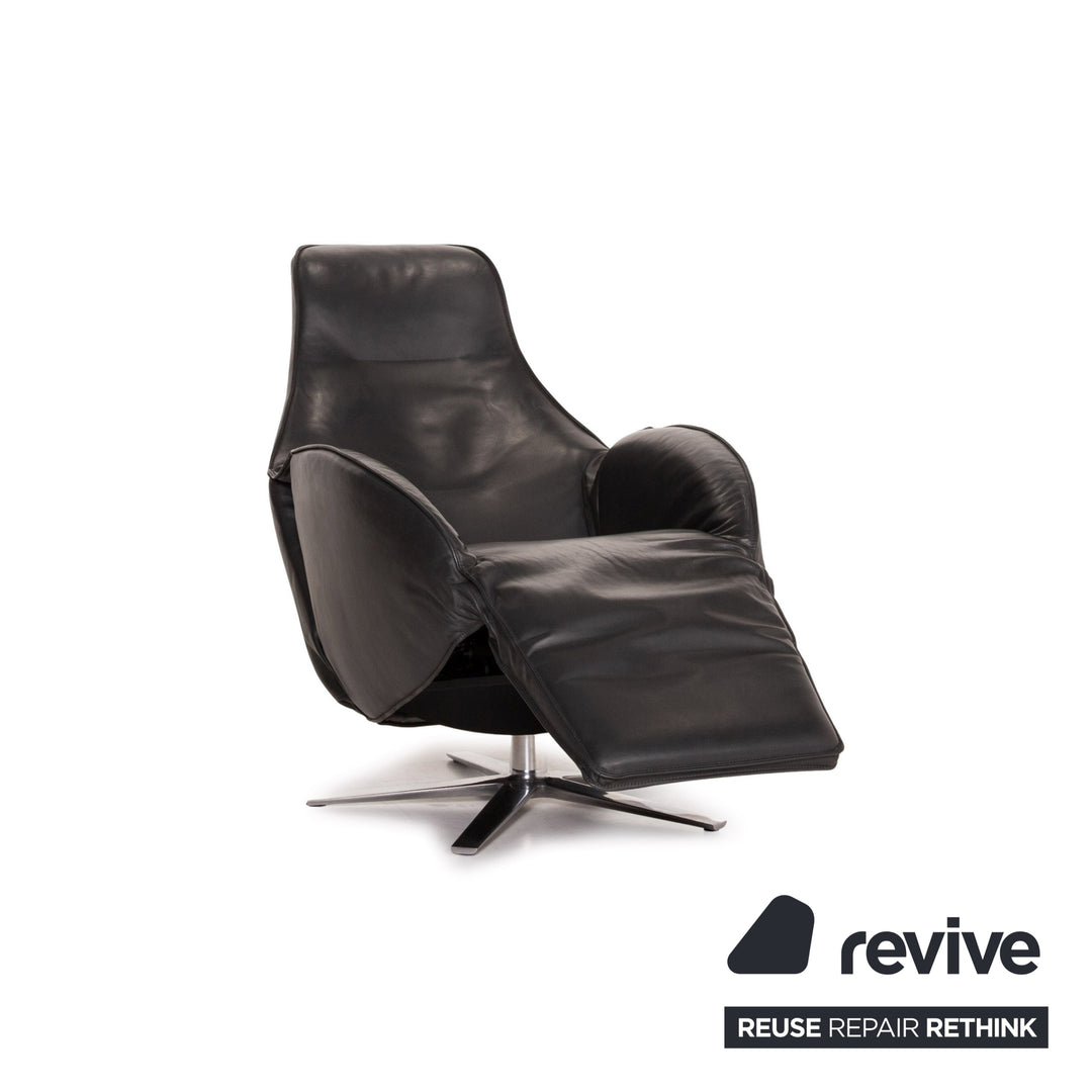 Cor ROB Leather recliner chair Black armchair Electric function Relaxation function