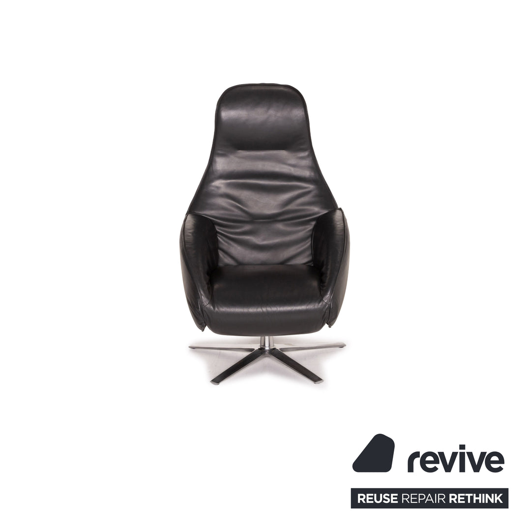 Cor ROB Leather recliner chair Black armchair Electric function Relaxation function