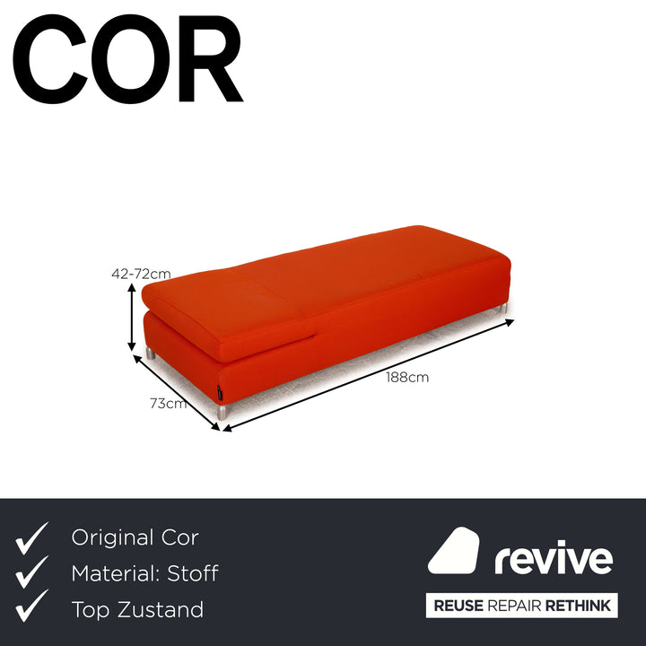 Cor Scroll fabric lounger Orange reupholstered