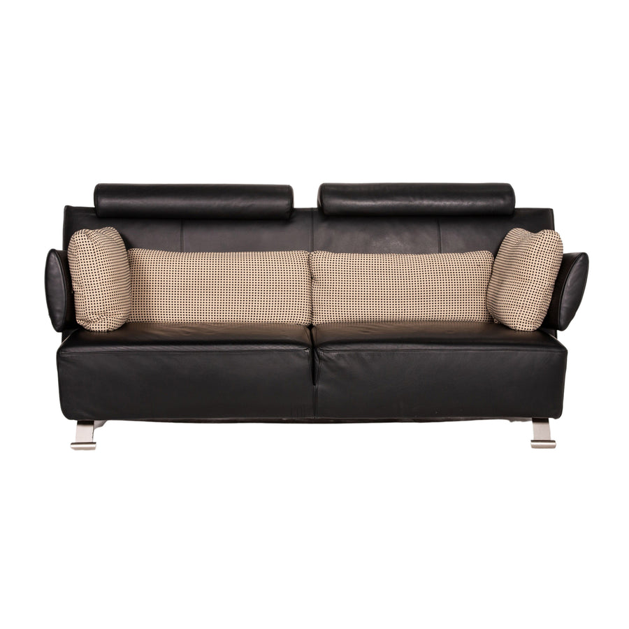 Cor Sera Leder Sofa Schwarz Zweisitzer Funktion Couch