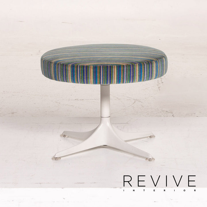 Cor fabric armchair set blue colorful striped multicolor 3x armchair 1x stool #15293