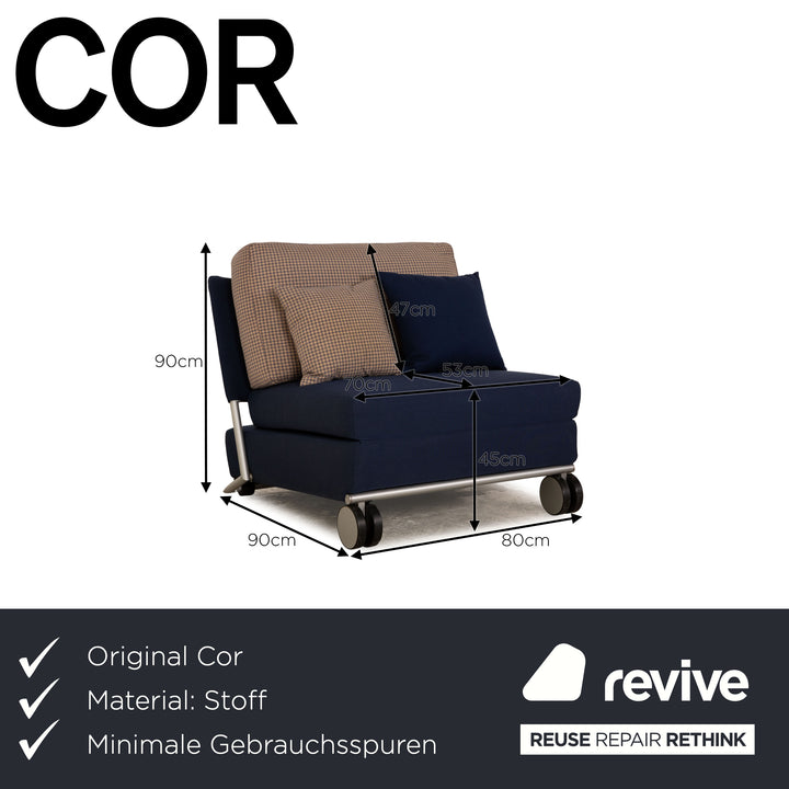 Cor Trinus Stoff Sessel Blau