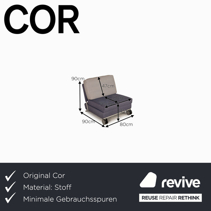 Cor Trinus Stoff Sessel Blau Schlafsessel Funktion