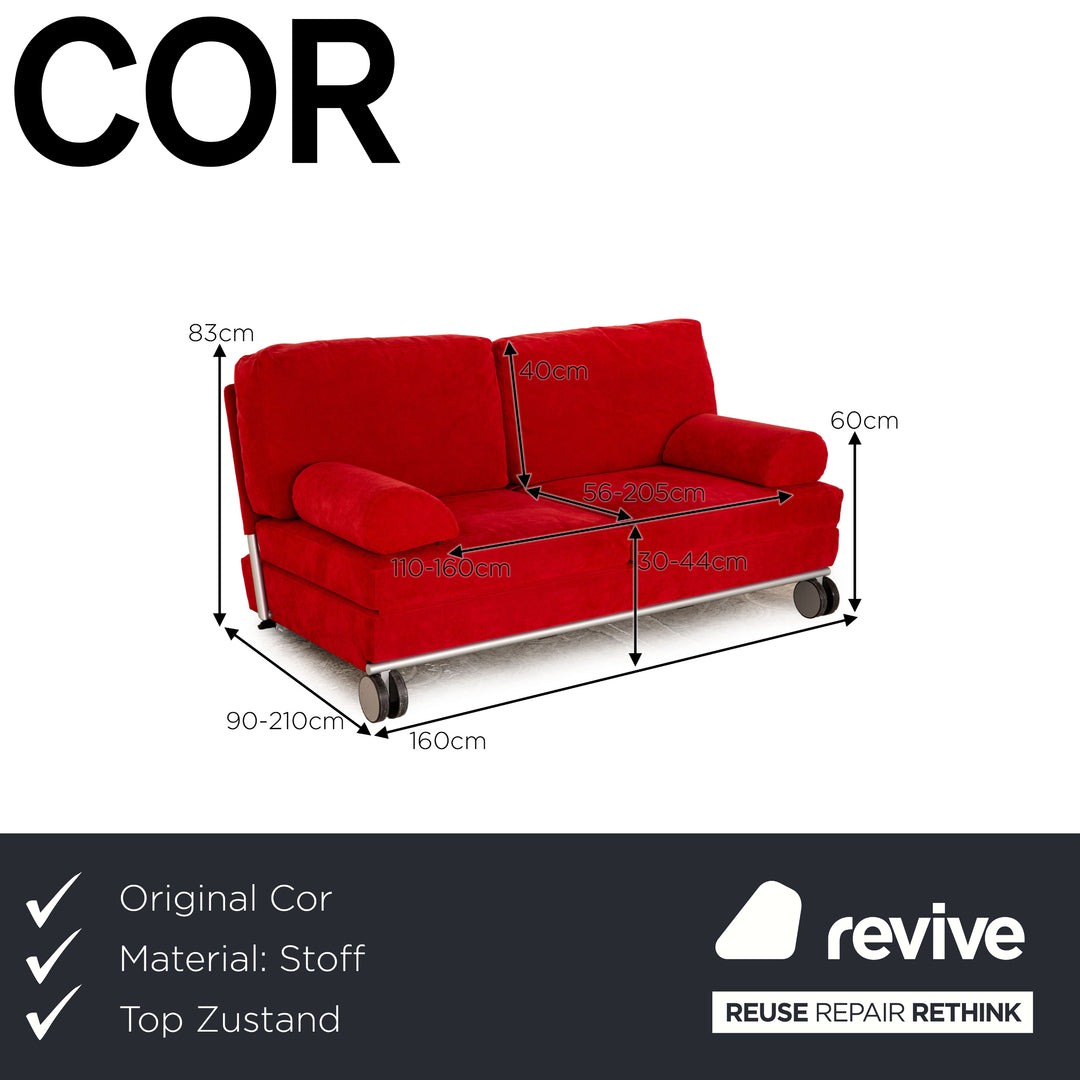 Cor Trinus Stoff Zweisitzer Rot Schlafsofa manuelle Funktion