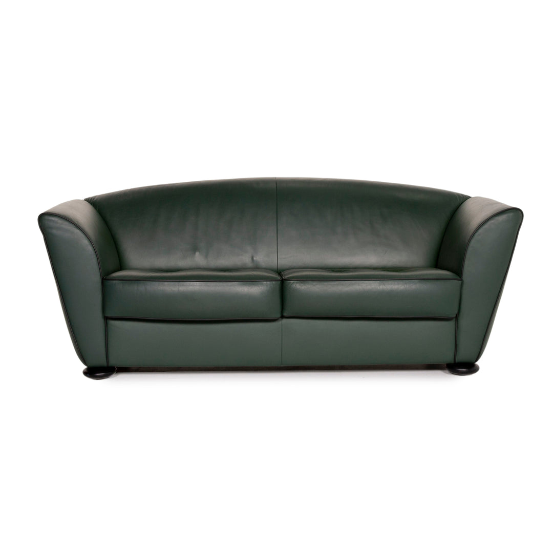 Cor Zelda Leder Sofa Grün Zweisitzer Couch