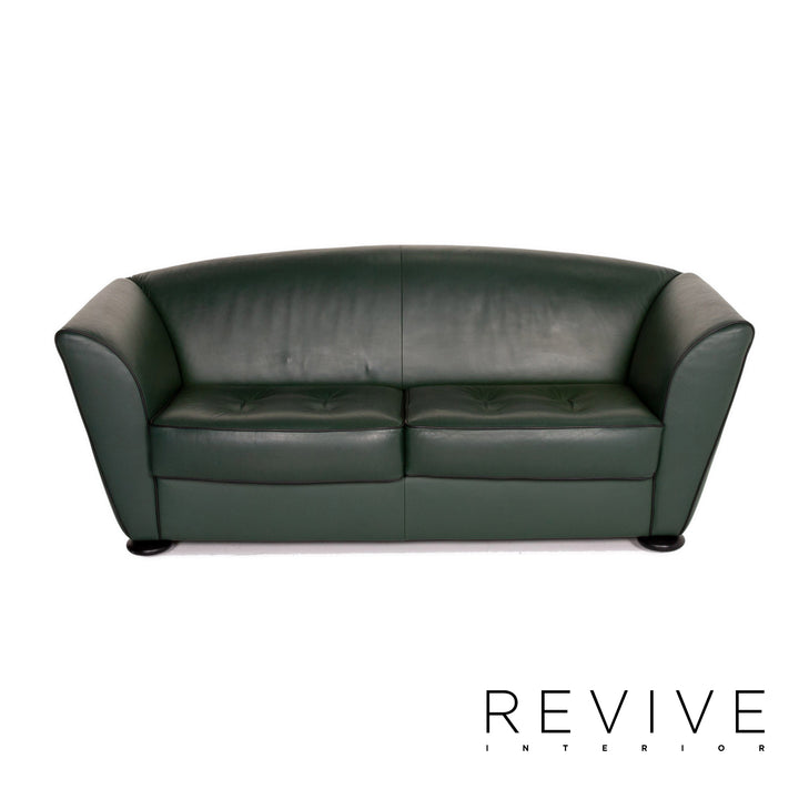 Cor Zelda Leather Sofa Green Two Seater Couch