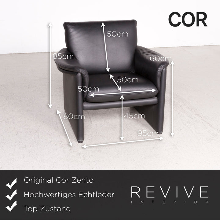 Cor Zento – ensemble canapé et fauteuil design en cuir véritable, deux places, #8086