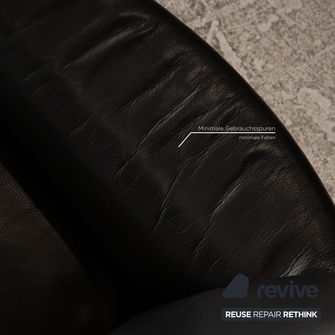 Cor Zento Dreisitzer Leder Schwarz Sofa Couch
